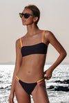 Bikini Negro y Flúor Bandeau, Maui
