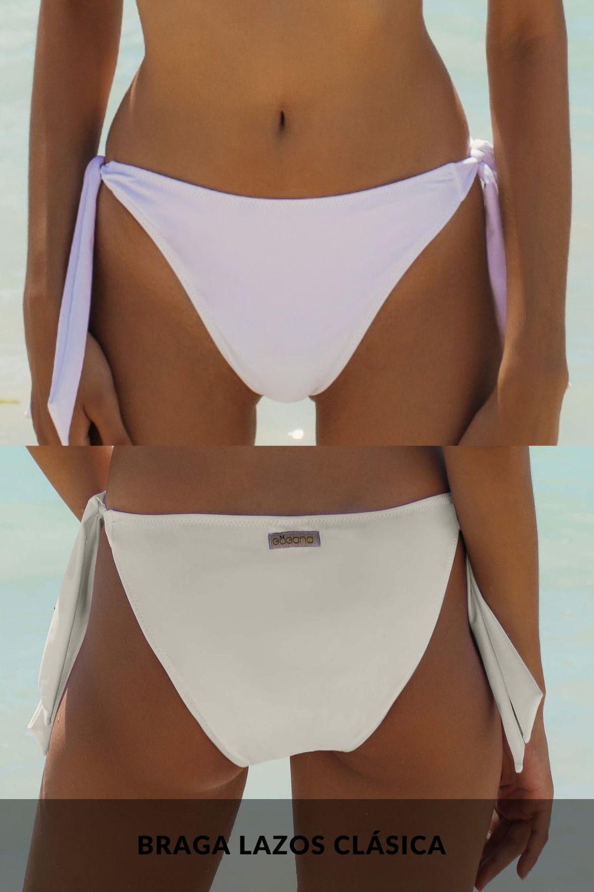Bikini Asimétrico Volante Beige y Azul, Zahara