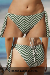 Bikini Verde Estampado Zigzag Triángulo, Menorca