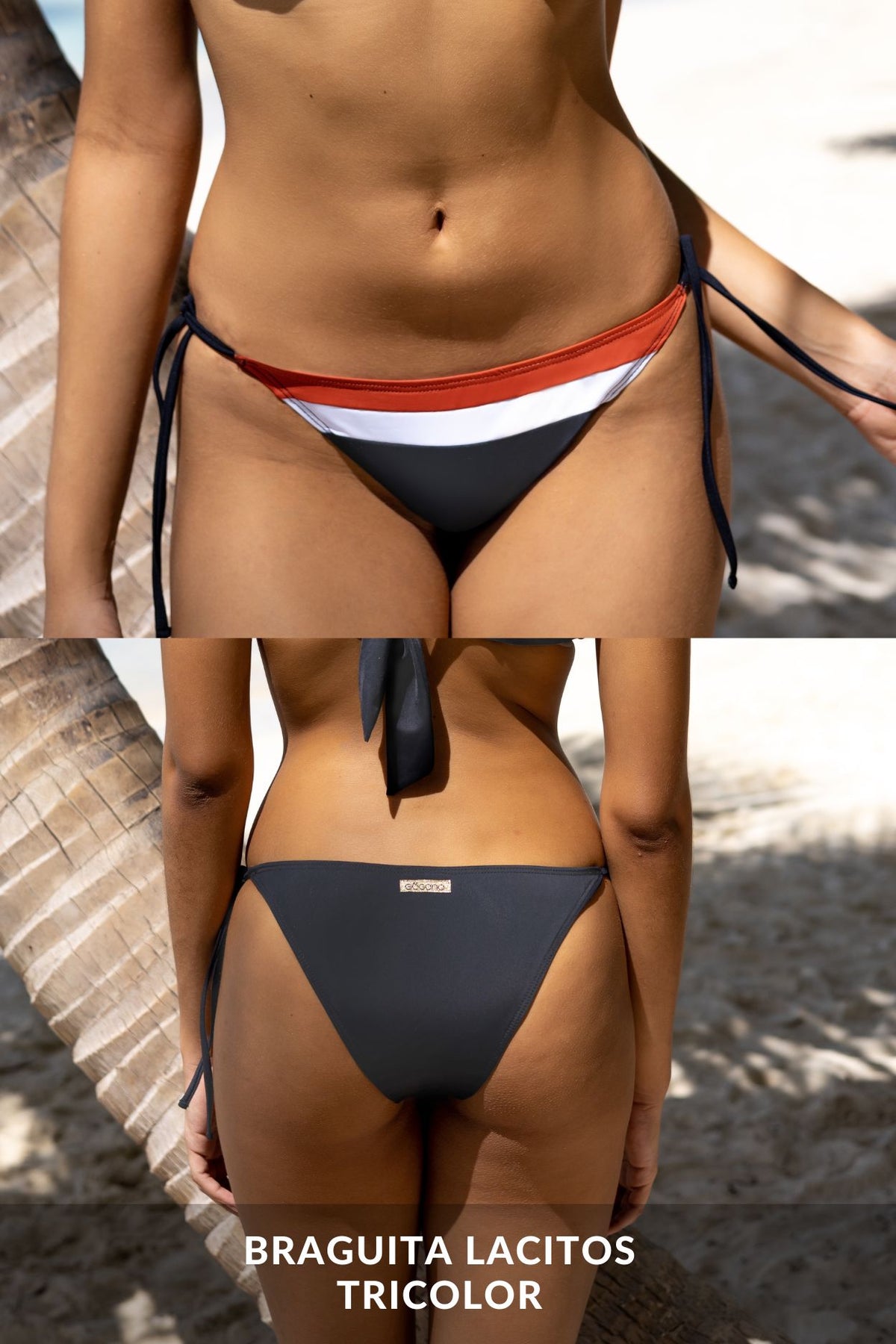 Bikini Escote Cuadrado Gris, Blanco y Caldera, Habana