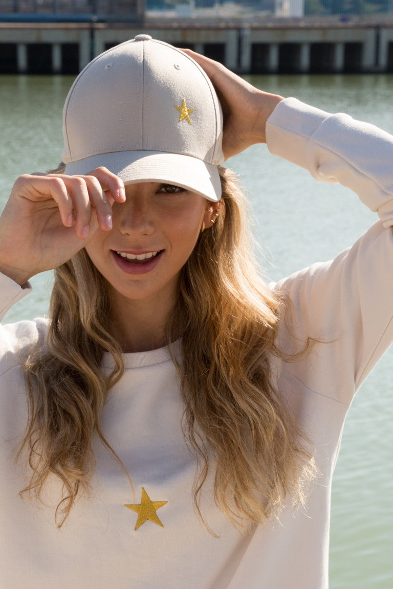 GORRA NATURAL ESTRELLA DORADA