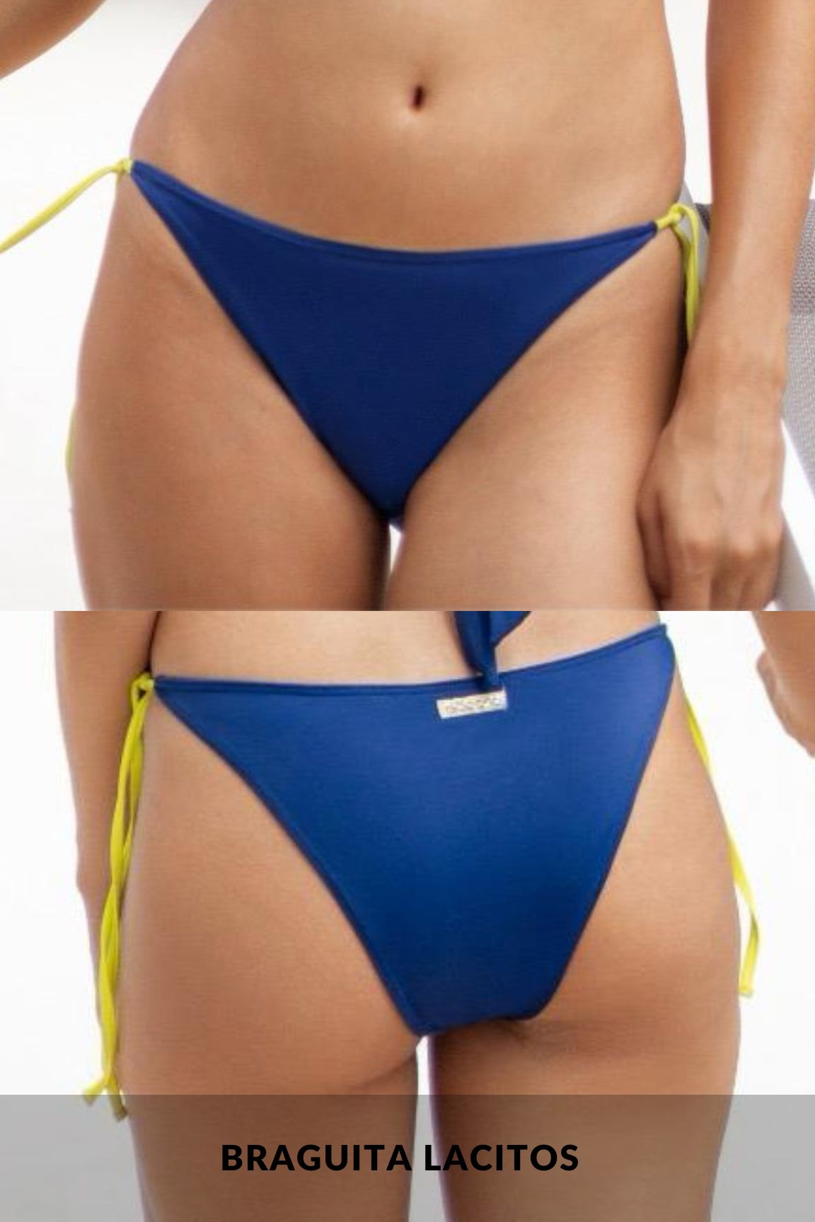 Bikini Triángulo Volante Azul y Amarillo, Zahara