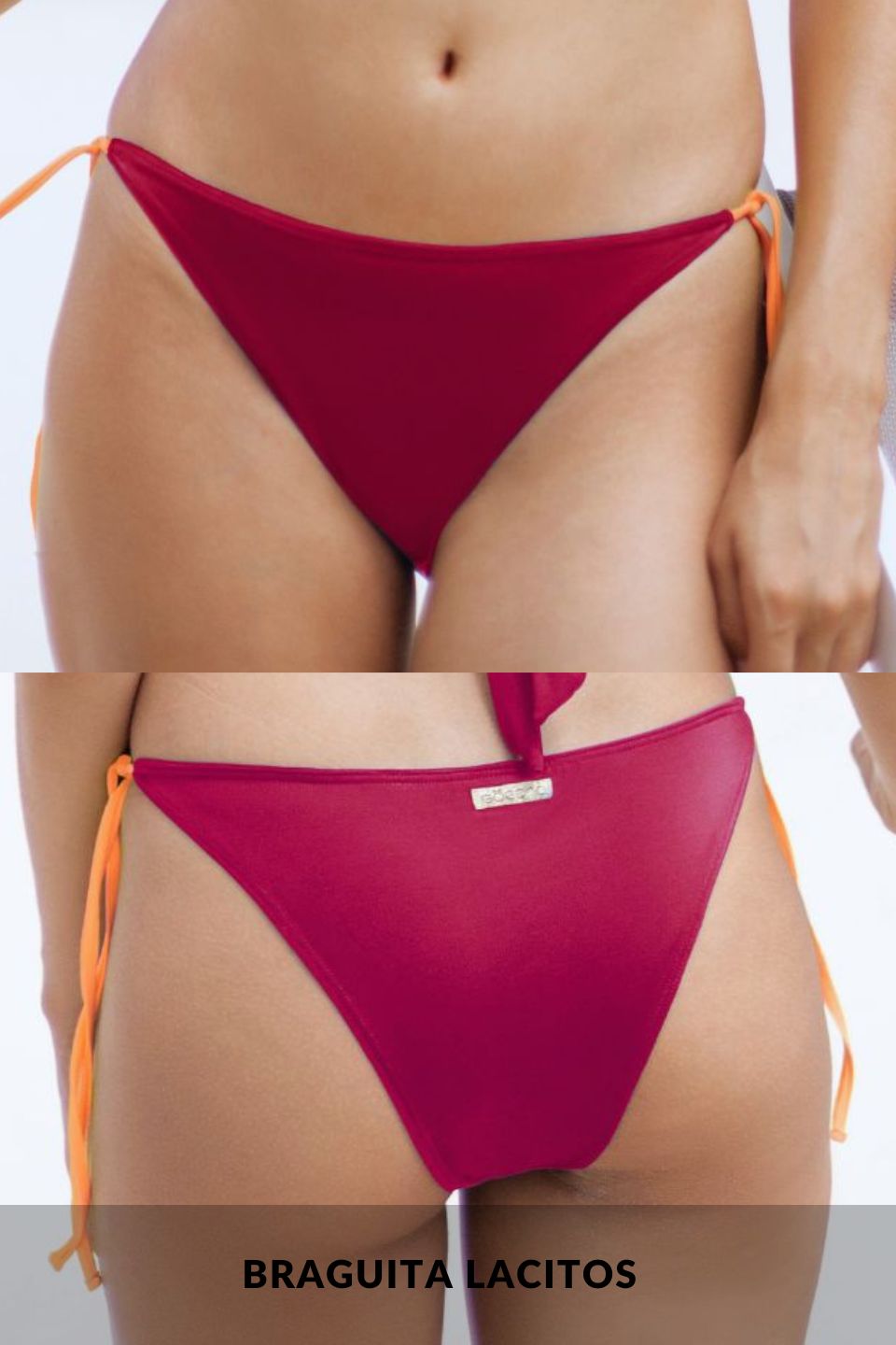 Bikini Triángulo Volante Fucsia y Coral Flúor, Zahara