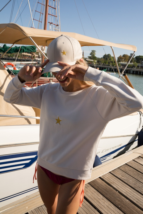 GORRA NATURAL ESTRELLA DORADA