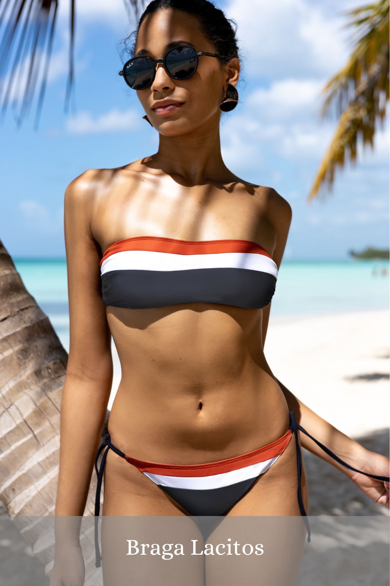 Bikini Gris, Blanco y Caldera Bandeau, Kenia - Imagen 4