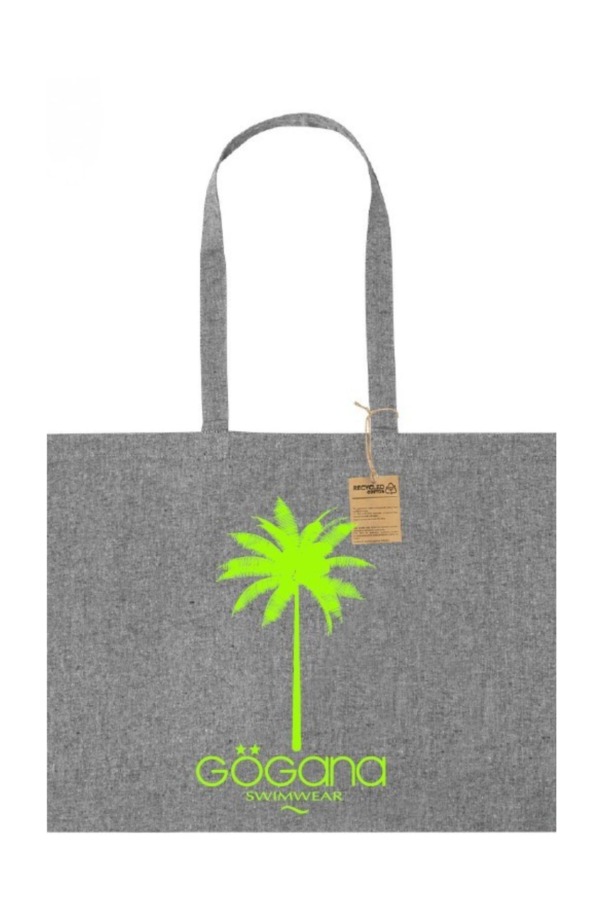 BOLSA PLAYA TOTE BAG GRIS Y FLÚOR, GOGANA